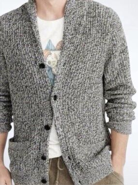 Abercrombie & Fitch Gray Shawl Collar Cardigan Sweater Mens Small